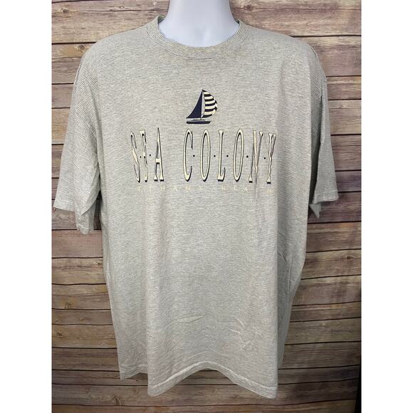 Sea Colony Bethany Beach Delaware DE Vintage Athletic Sports Script T-Shirt 2XL - Picture 1 of 10